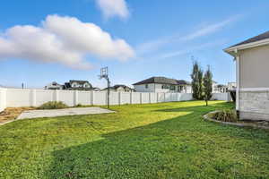 Fully fenced backyard
