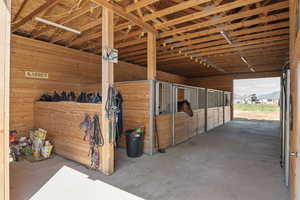 View of horse barn