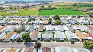 Aerial perspective of suburban area