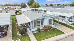 Aerial perspective of suburban area