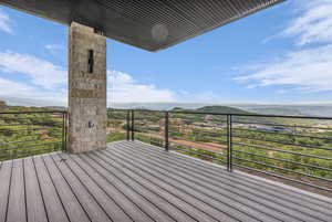 Deck featuring a mountain view