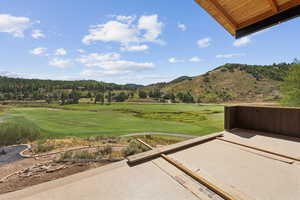View of mountain background with a local golf course