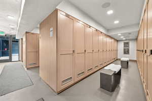 Inside the Ski Tower, Kings Crown residents have a designated gear locker.