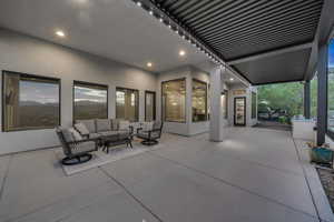 View of patio featuring outdoor lounge area