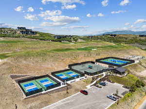 Aerial view of a golf course