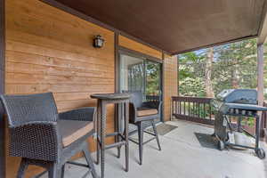 Balcony featuring a grill