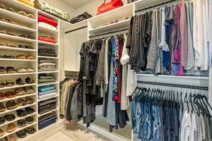 View of walk in closet