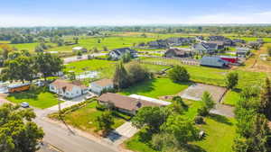 Aerial view of residential area