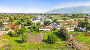 Aerial perspective of suburban area