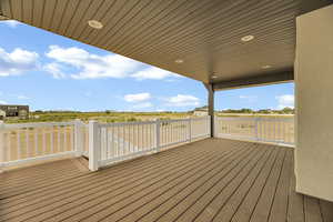 Deck with a residential view