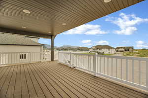 Deck with a residential view