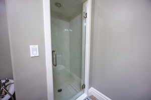 Bathroom with a shower stall