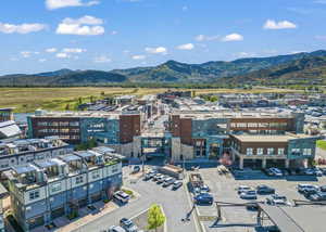 Bird's eye view of a mountain backdrop