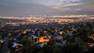 Aerial view at dusk