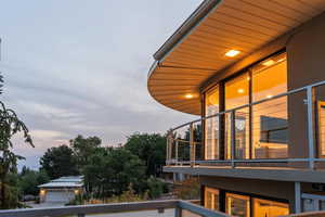 Balcony with beverage cooler