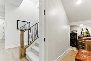 Staircase featuring awesome nook get for storage...of whatever.