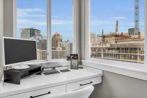 Office area featuring plenty of natural light
