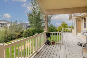 Deck with a lawn, a residential view, ll