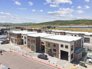 Bird's eye view of a mountain backdrop