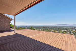 Deck featuring a mountain view