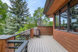 Wooden terrace with stairway