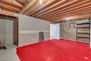 View of unfinished basement