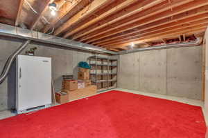 View of unfinished basement