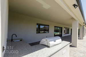 View of patio / terrace with a sink