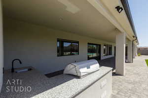 View of patio / terrace featuring a sink