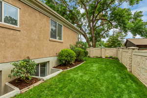 View of fenced backyard