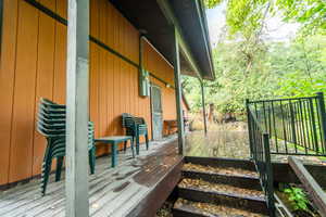 View of wooden deck