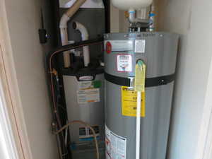 Utility room with water heater