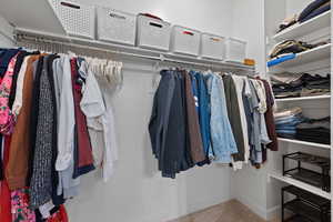 View of walk in closet