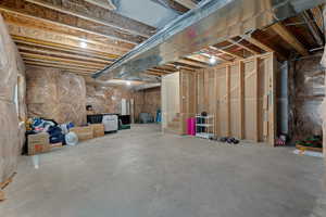Unfinished below grade area with stairway