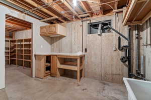 View of unfinished basement