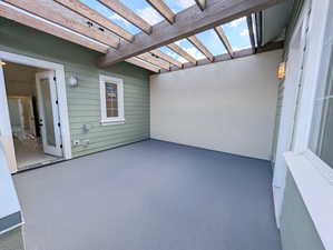 View of patio with a pergola