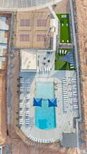Aerial view of a pool area