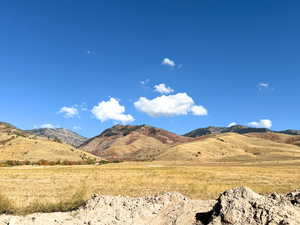 Mountain view with rural landscape