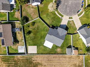 Aerial perspective of suburban area