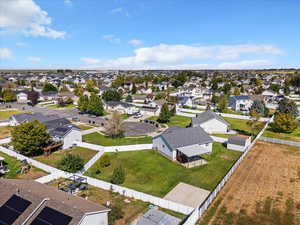 Aerial perspective of suburban area