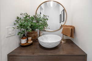 Detailed view of vanity