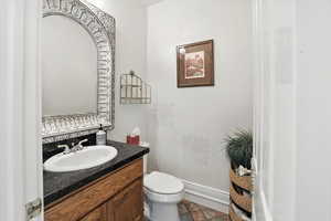 Bathroom with vanity and toilet