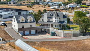 Aerial perspective of suburban area