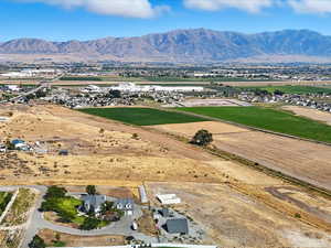 Aerial view of a mountainous background