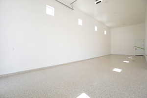 Garage with baseboards