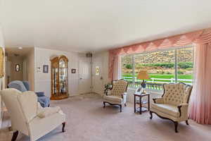 View of carpeted living room