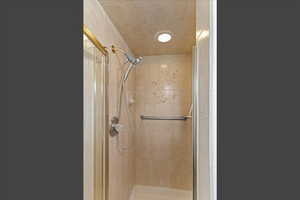 Bathroom with a shower stall
