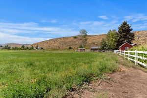 View of yard with a mountain view and a view of countryside