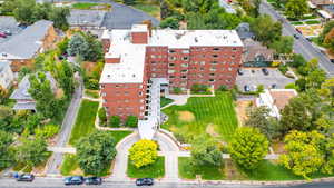 Aerial view of apartment complex / building