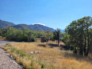 Mountain view with rural landscape